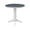 International Concepts Round 36 in Rd Top Ped Table, Counter Ht, White/Heather Gray, 36 in W, 36 in L, 35.9 in H, Wood K05-36RT-27B-6B - alternate 4